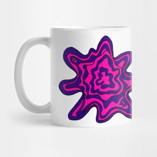 Trippy Retro Topographic Wavy Contour Fluid Line Art Pink and Purple Mug